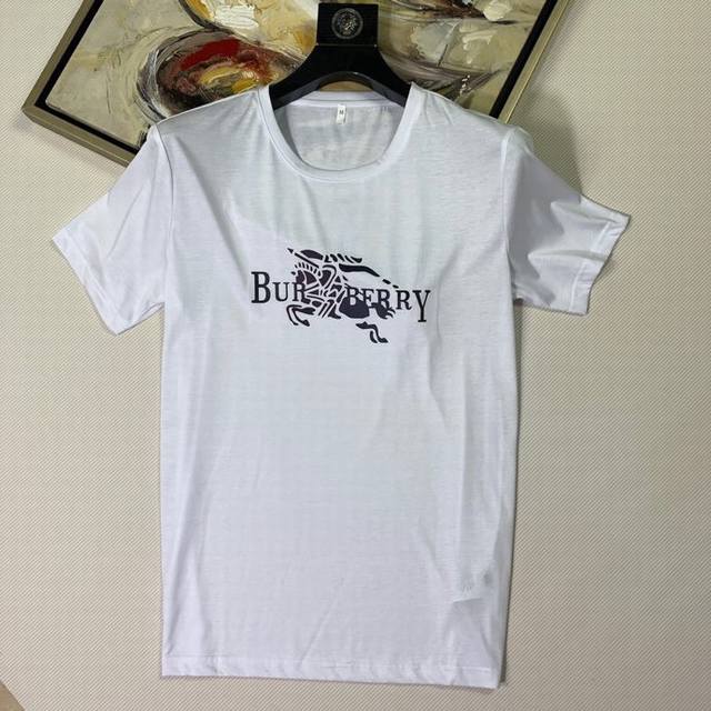 Burberry spring and summer men's new reflective print short-sleeved T-shirt, sim