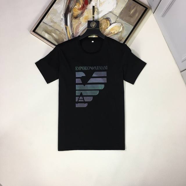 Armani counter new arrival, unisex round neck short-sleeved T-shirt for couples