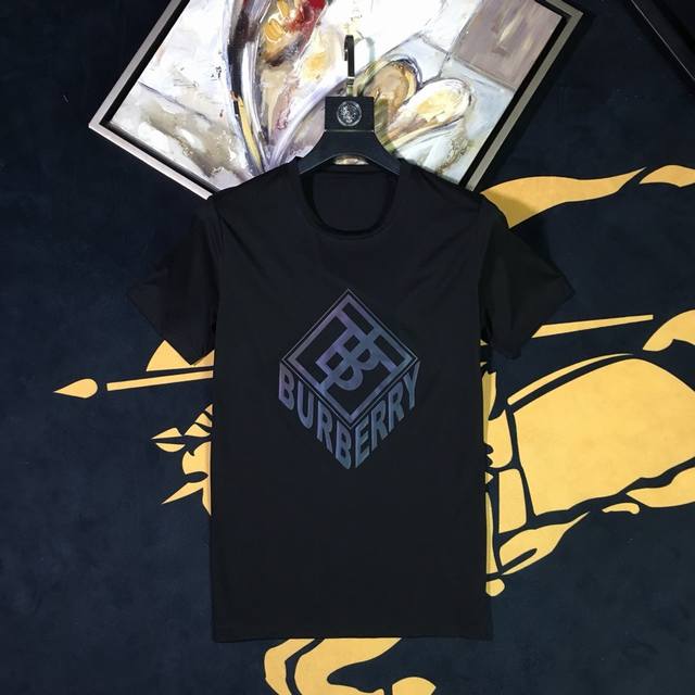 Burberry spring and summer men's new reflective print short-sleeved T-shirt, sim