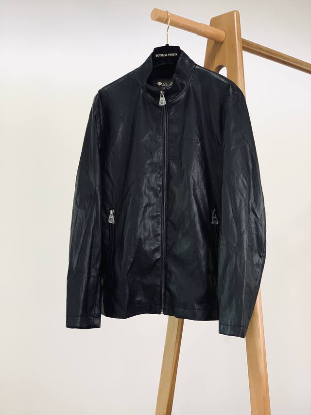 Loropiana L.p2510Fw new autumn and winter product Classic black Lp leather jacke