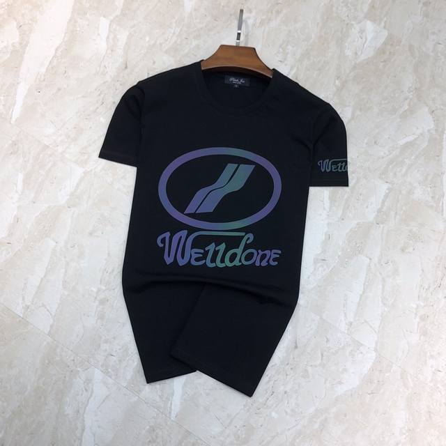 We11Done Spring/Summer new round neck short-sleeved T-shirt made of mercerized f