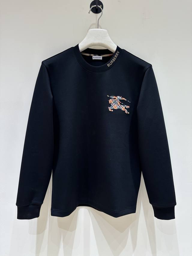 New arrival 2025Ss Fall/Winter Bur*Erry War Horse 3D Logo Print Classic Pullove