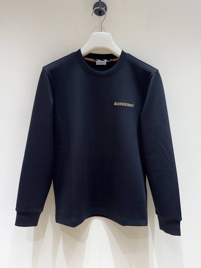 New Arrival 2025 Fall/Winter Bur*Erry 3D Logo Embroidered Pullover Sweatshirt H