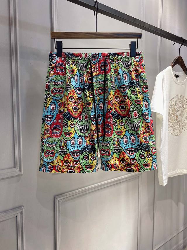 Moschino 20Ss spring and summer printed beach pants 3D high-definition digital d