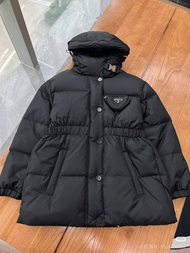 Yc Thermal Sense Hooded 3D Triangle Pocket Mid-Length Down Jacket - Size 36 38 4