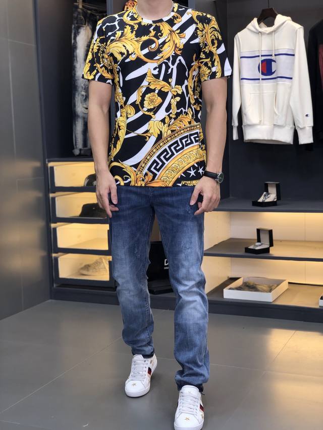 Versace. This year's latest hit short-sleeved T-shirt. Available exclusively at