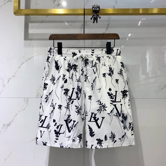 Lv Spring and Summer new wheat ear print beach pants Using high-definition digit