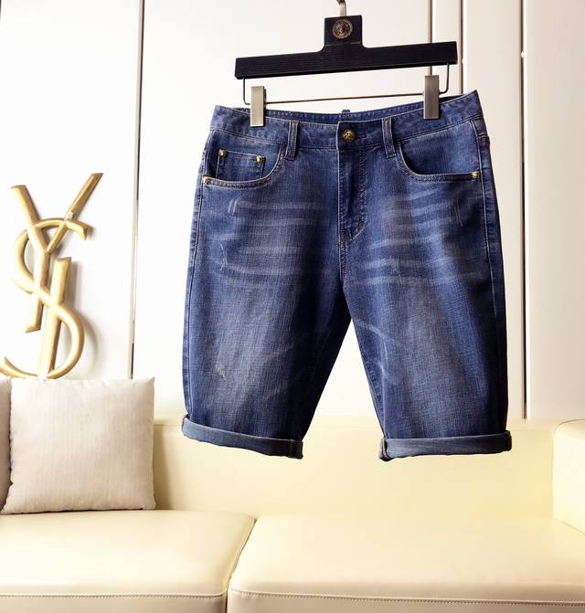 Denim shorts Versace. Top-quality imported, original jeans, crafted with origin