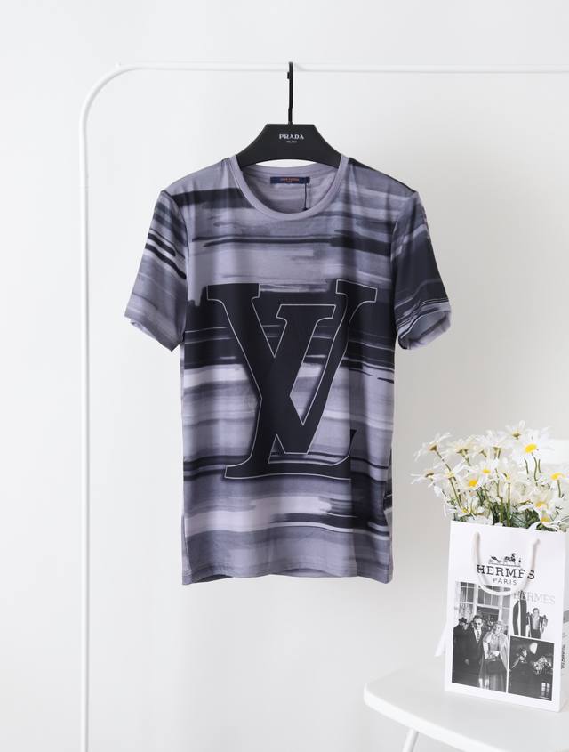 L&V Ss counter synchronized top mercerized casual short sleeves made of double-s