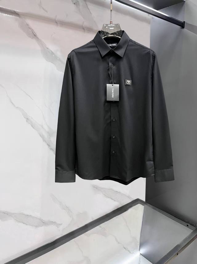 Tf 2025Ss new men's long-sleeved shirt, a high-end version! Custom fabric is bre