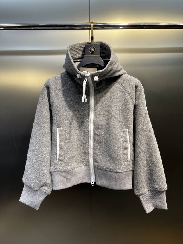 Canada Goose Women's Hooded Wool Raglan Jacket Fabric: Custom-woven and custom-d