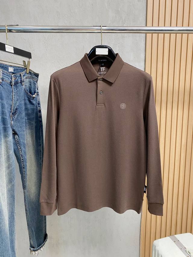 Tf Exclusive new original single men's polo long-sleeved long-staple cotton high