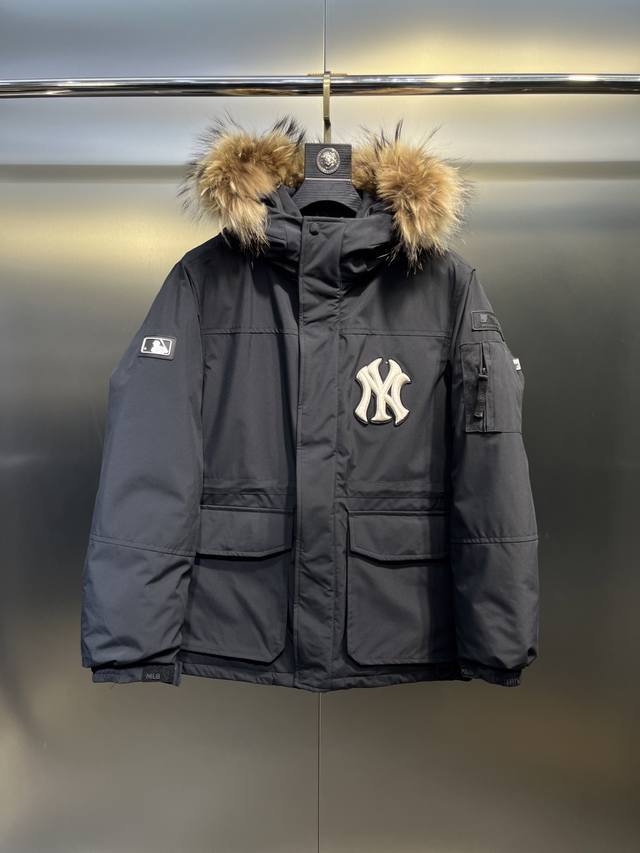 Goose Down Workwear Down Jacket with Fur Collar High-quality duck down! 80% gre