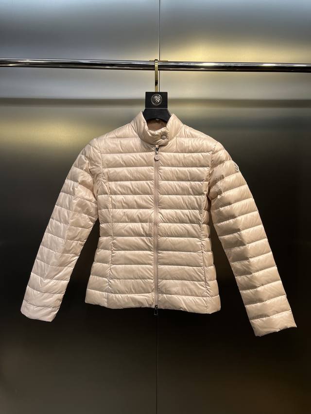 Moncler 25's new Lgelle lightweight, stand-up collar short down jacket features