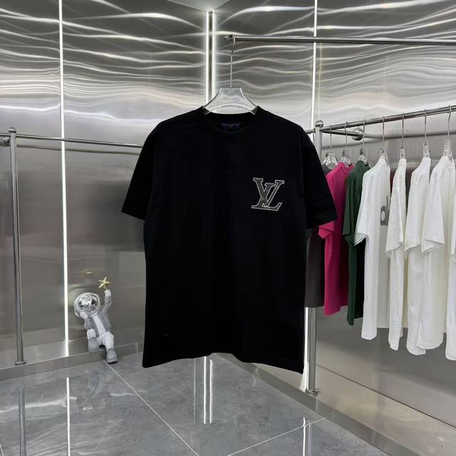 LV 2025 autumn and winter new style 320g custom fabric round neck short sleeve p