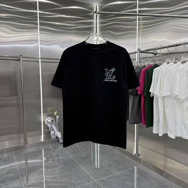 LV 2025 autumn and winter new style 320g custom fabric round neck short sleeve l