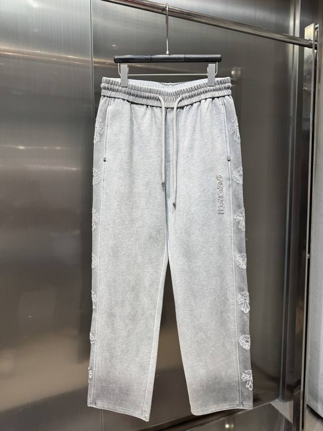 Chrome Hearts 2025 Autumn and Winter New Pants Pure Cotton Sweatshirt Pants Com