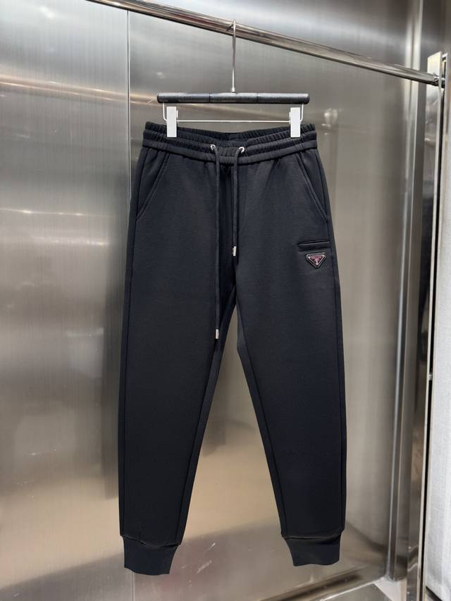 prada 2025 autumn and winter new trousers pure cotton sweater pants comfortable