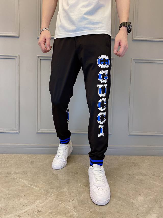 Gucci 20Ss summer thin casual pants, simple and extreme brand style, classic an