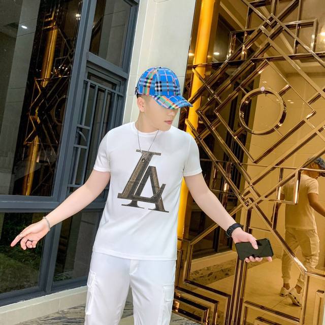 Special price, Lv Ss, the latest men's short-sleeved crew neck T-shirt, counter-