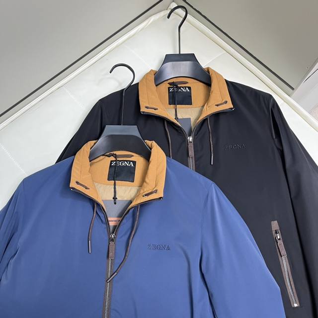 Close-up of the perfect details of the down jacket.