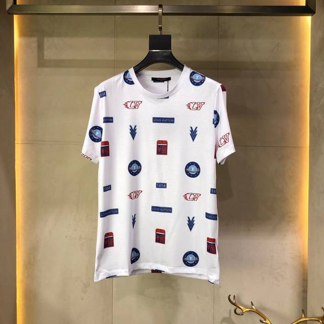 V home, counter's latest dragon pattern printed short T-shirt, the highest quali