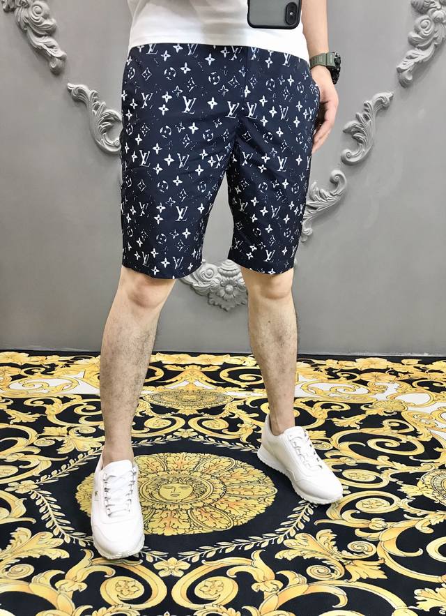 L*V Lvjia 20Ss new summer casual shorts, original replica, all-over jacquard log