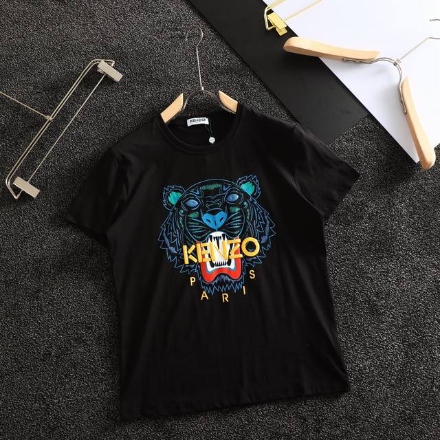 Kenzo summer official website new short-sleeved shirt, counter version, hot-sta