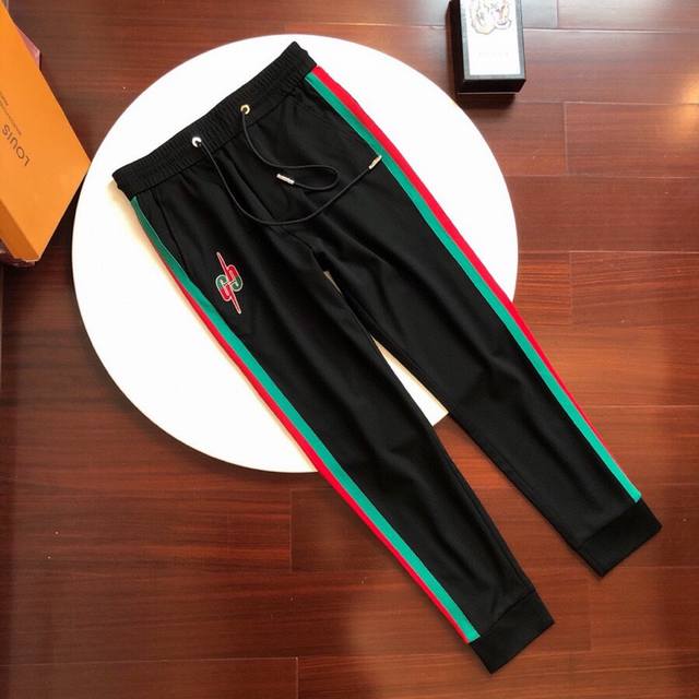 Extremely good Gucci-4040 Spring/Summer casual pants, memory polyester fiber dig