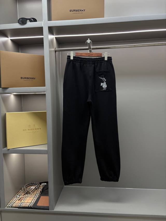 Cotton Jogging Pants with Shield Logo and Horse Print. 's latest athletic legg