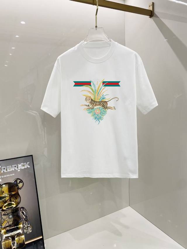 Gucci# 2025 Spring/Summer new release, the latest short-sleeved round neck T-shi