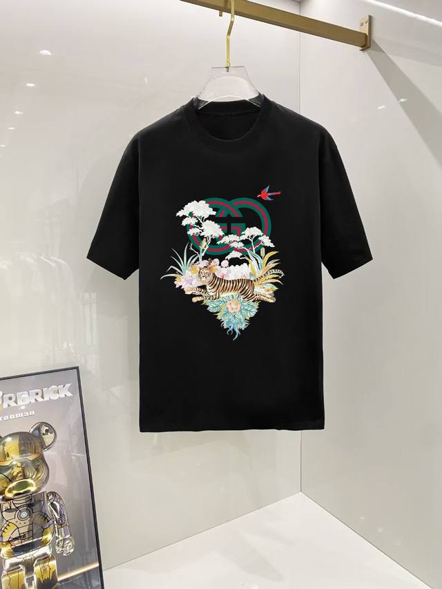 Gucci# 2025 Spring/Summer new release, the latest short-sleeved round neck T-shi