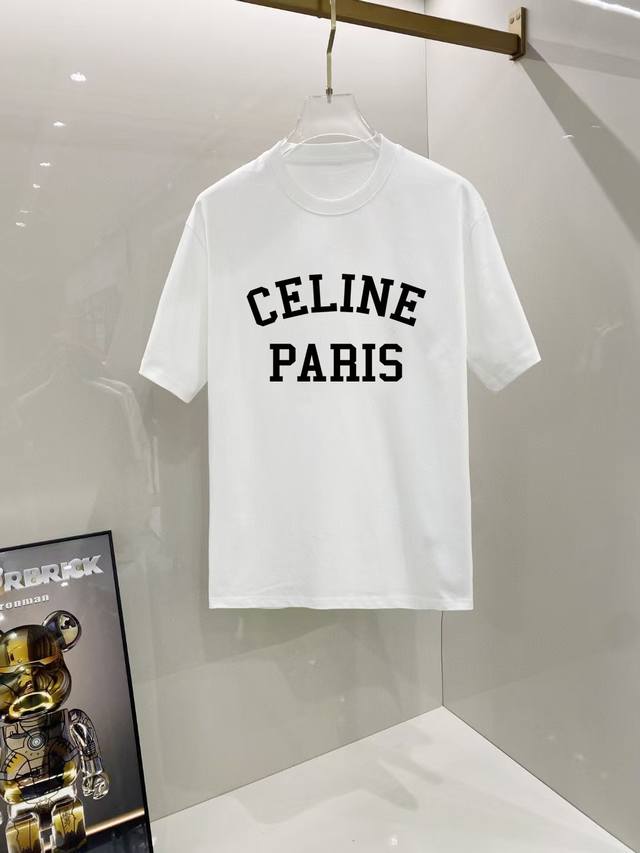 Celine# 2025 Spring/Summer new release, the latest short-sleeved round neck T-s