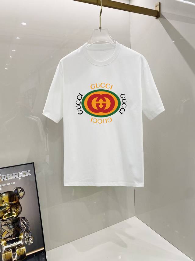 Gucci# 2025 Spring/Summer new release, the latest short-sleeved round neck T-shi