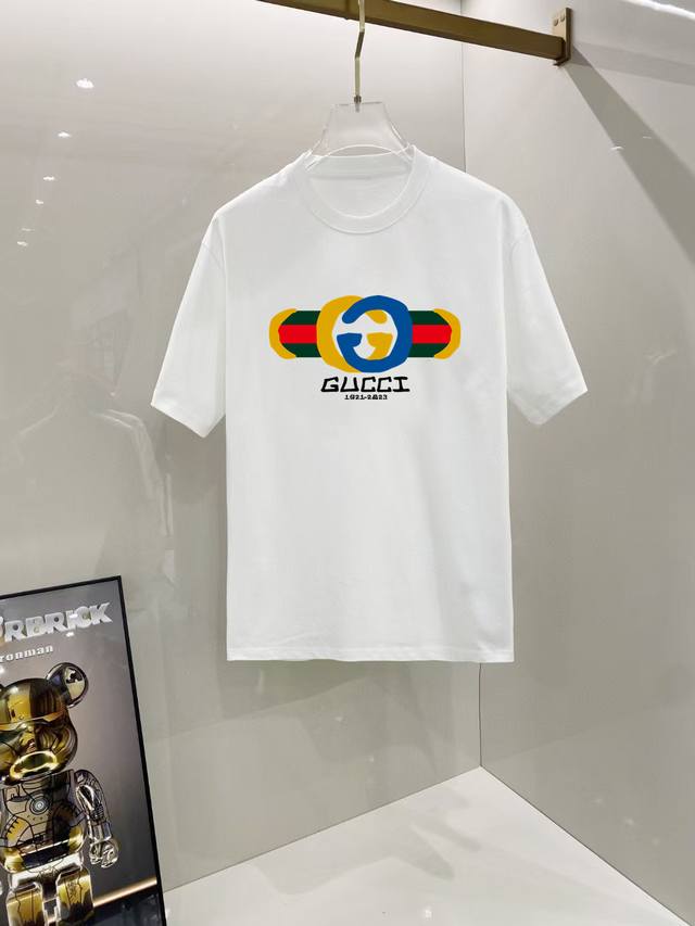 Gucci# 2025 Spring/Summer new release, the latest short-sleeved round neck T-shi