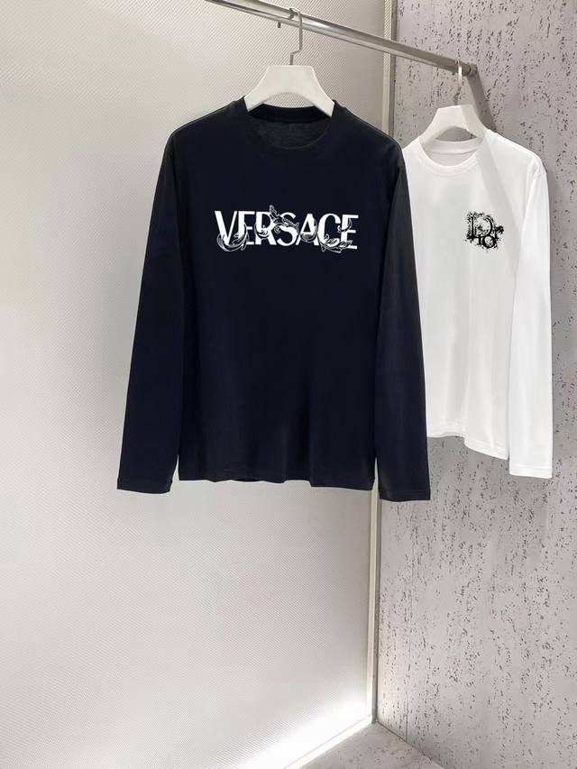 Versace 2025 Autumn/Winter new fashion casual long-sleeved T-shirt, made of 100%