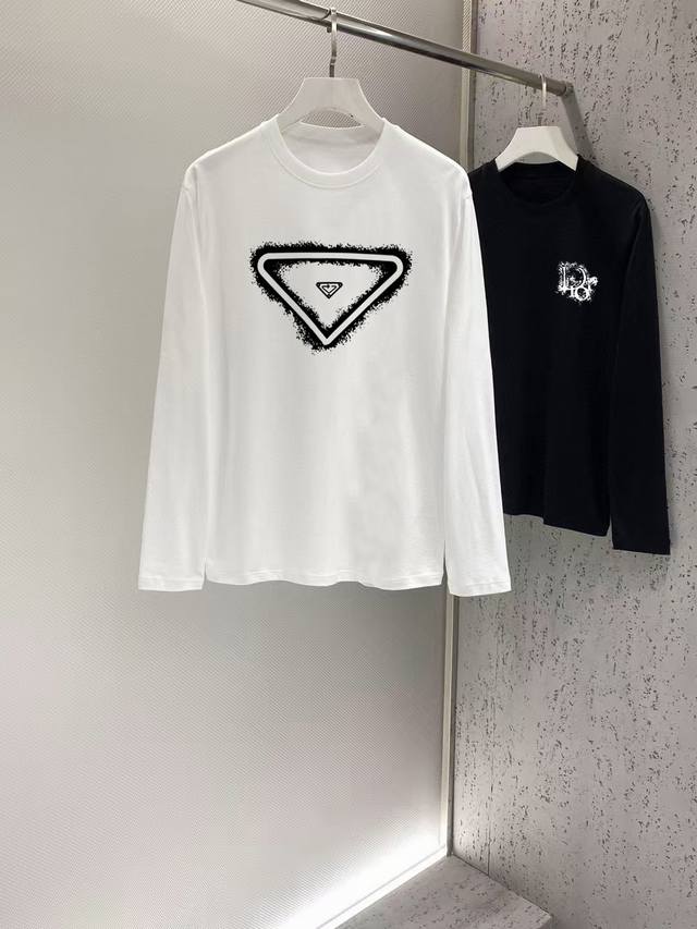 Prada's new 2025 autumn and winter counter fashion casual base shirt long-sleeve
