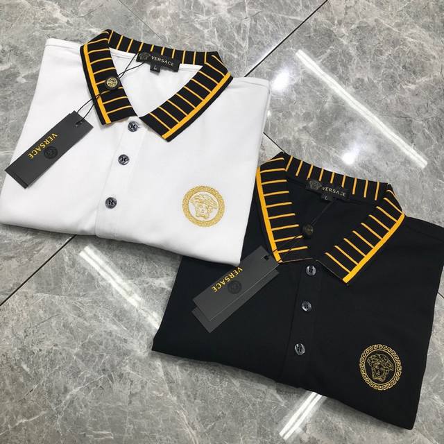 Original Versac* summer new release, a men's Olo shirt with a lapel and short s