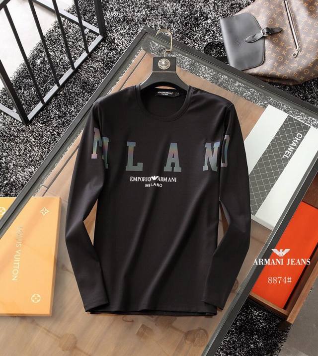 Counter size: M-3Xl 2680 Winter new mercerized round neck Armani 20 winter heav