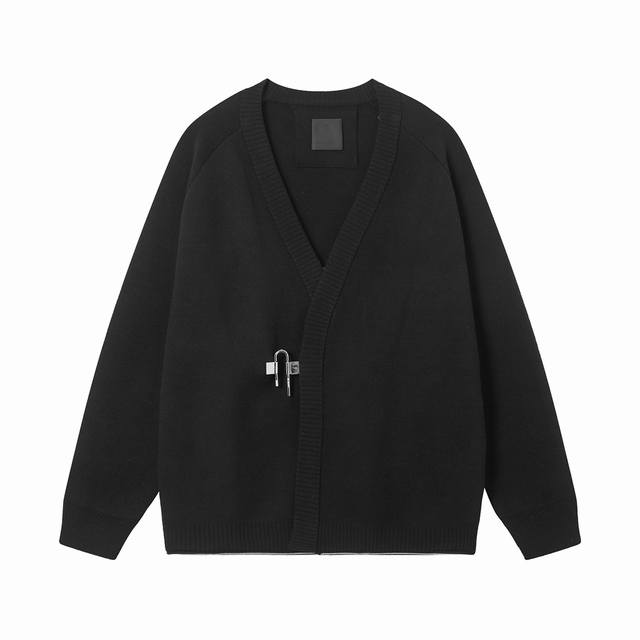 Given Givenchy lock button cardigan, unisex style. Loose fit, thickened design,