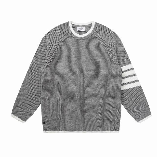 Thombrowne's new season product: Four-stripe pullover long-sleeved thickened swe