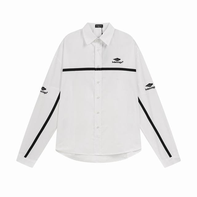 Balenciaga features English embroidery on the front and back, and features black