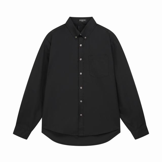 Balenciaga single-breasted casual long-sleeved shirt with printed logo. The regu