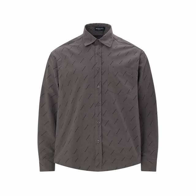 Sizes: S-XL Balenciaga single-breasted casual long-sleeved shirt with all-over