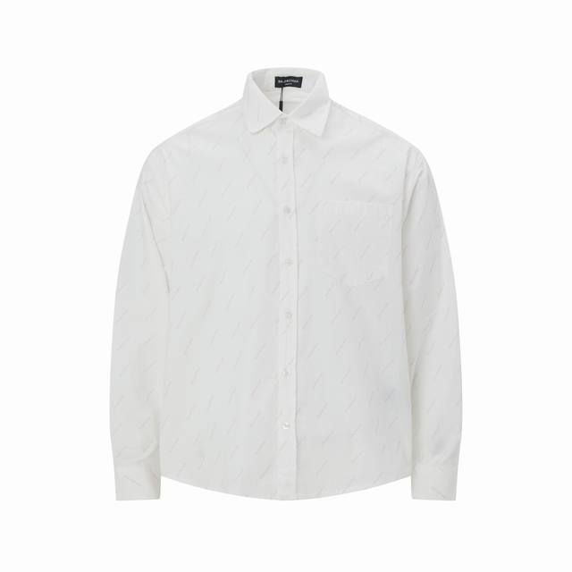 Sizes: S-XL Balenciaga single-breasted casual long-sleeved shirt with all-over