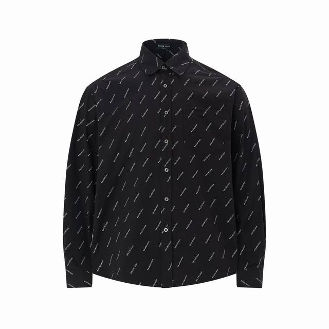 Sizes: S-XL Balenciaga single-breasted casual long-sleeved shirt with all-over