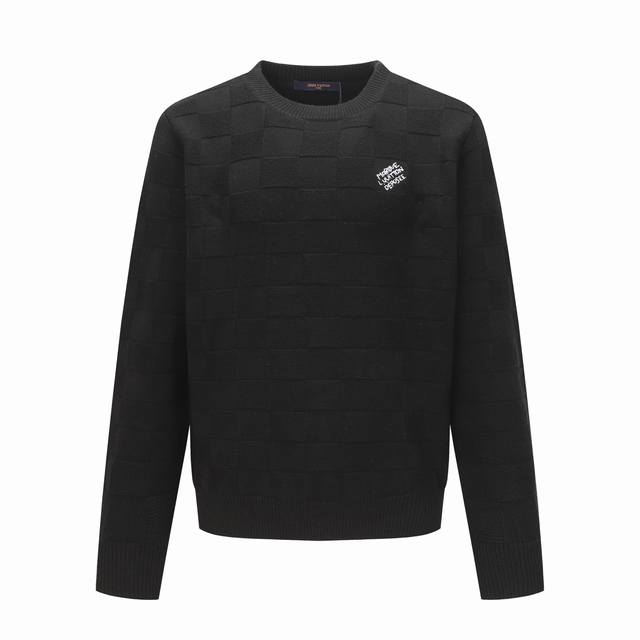 Louis Vuitton Ss25 Solid Color Logo Printed Round Neck Knitted Long Sleeve Sweat