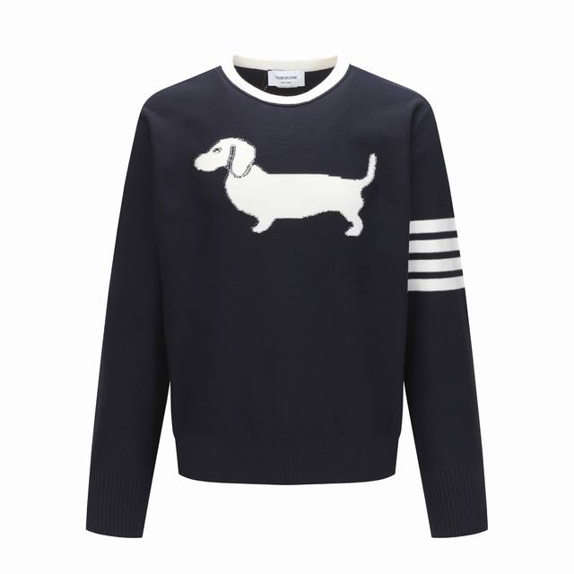 Thom Browne Animal Crew Neck Pullover Long Sleeve Sweater for Unisex Blue Size: