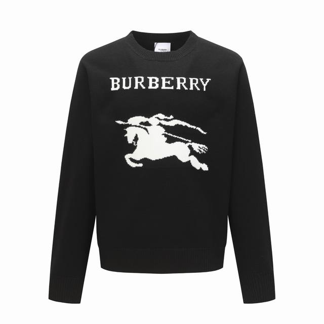 Burberry Fw25 Equestrian Knight Logo Sweater, Unisex, Black. Product Description