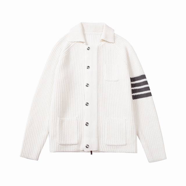 Thom Browne autumn and winter new Tb suit wool knitted jacket classic four-strip Thom Browne autumn and winter new Tb suit wool knitted jacket classic four-strip